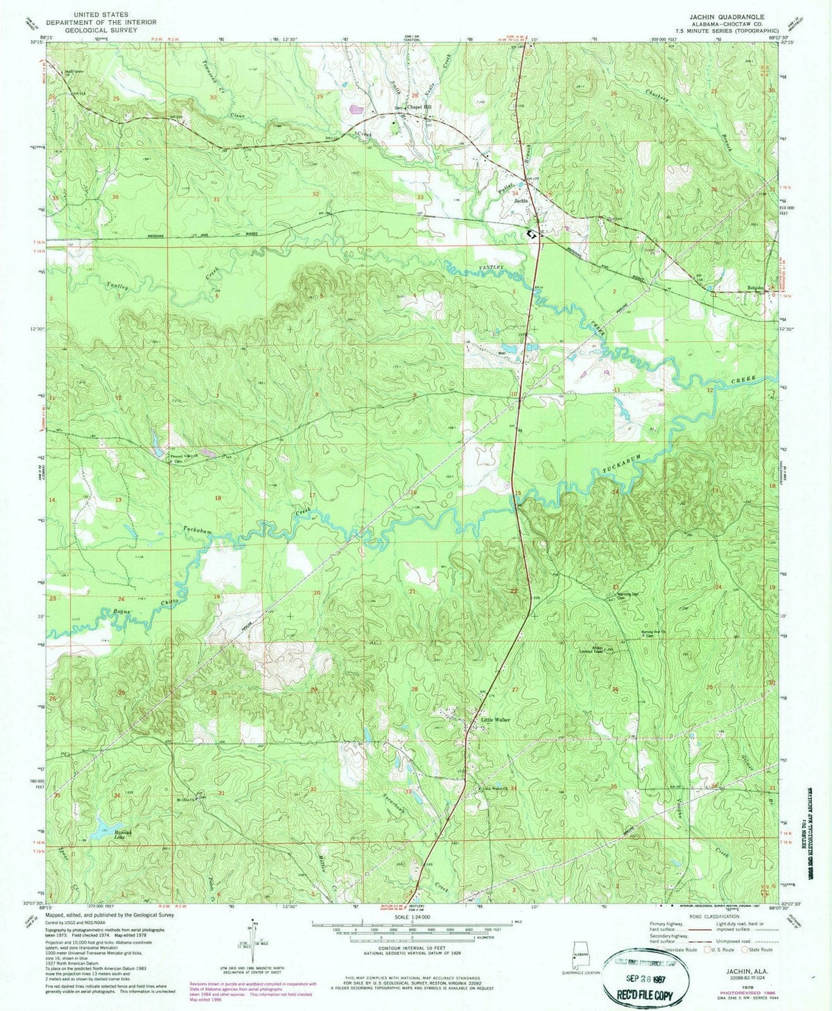 1978 Jachin, AL - Alabama - USGS Topographic Map