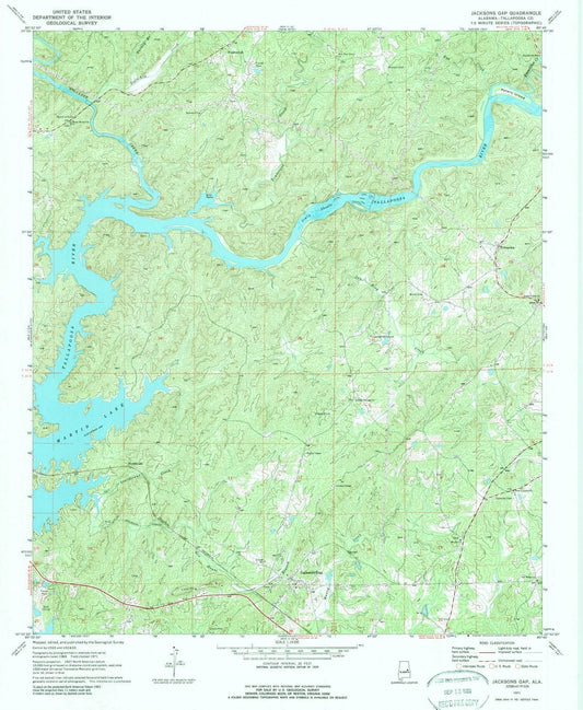 1971 Jacksons Gap, AL - Alabama - USGS Topographic Map