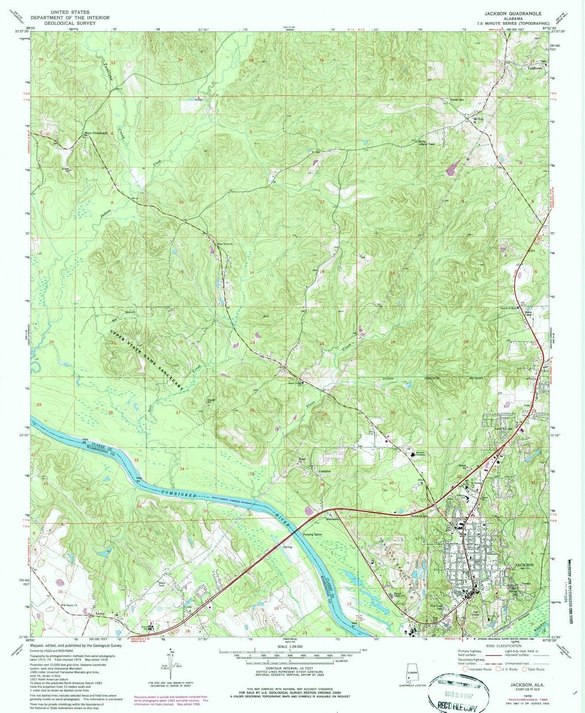 1978 Jackson, AL - Alabama - USGS Topographic Map