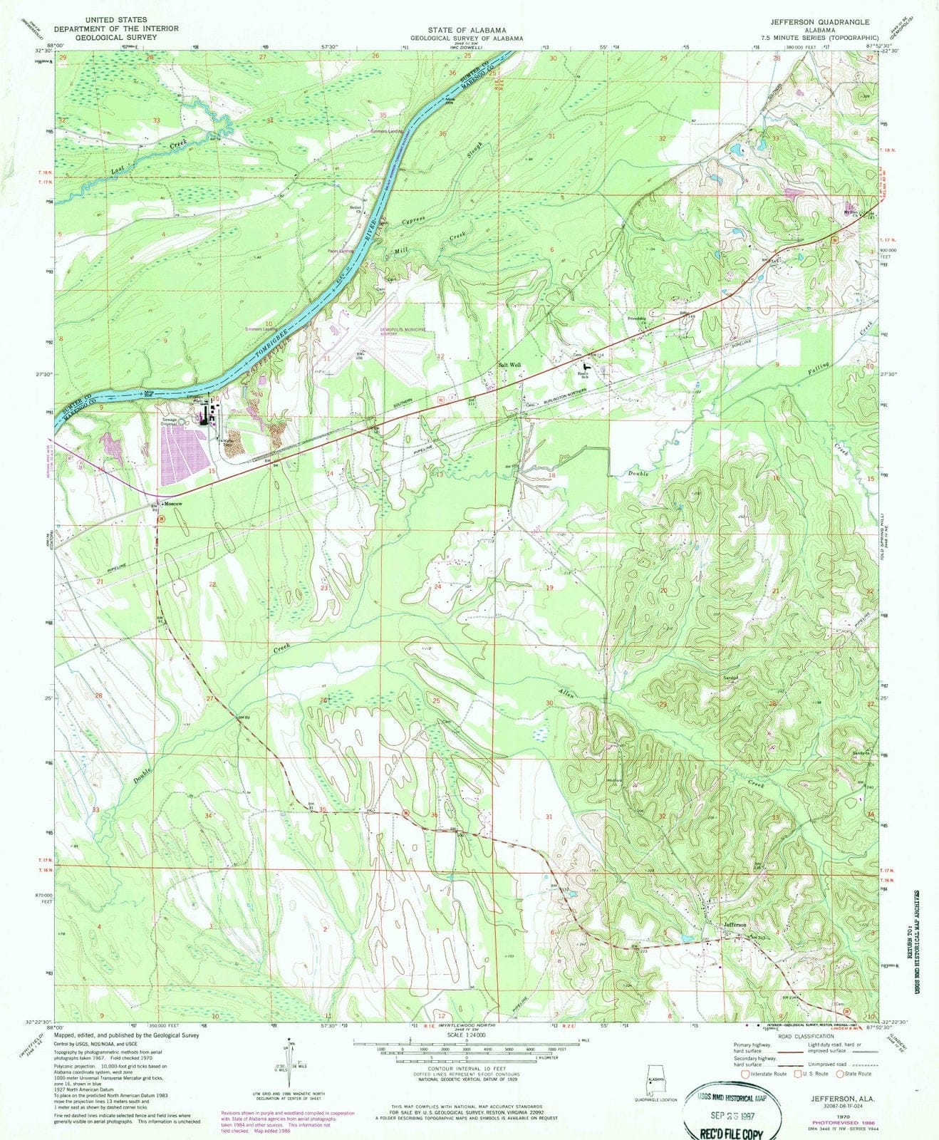 1970 Jefferson, AL - Alabama - USGS Topographic Map