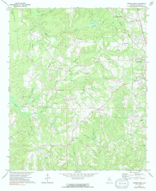 1971 Jemison West, AL - Alabama - USGS Topographic Map