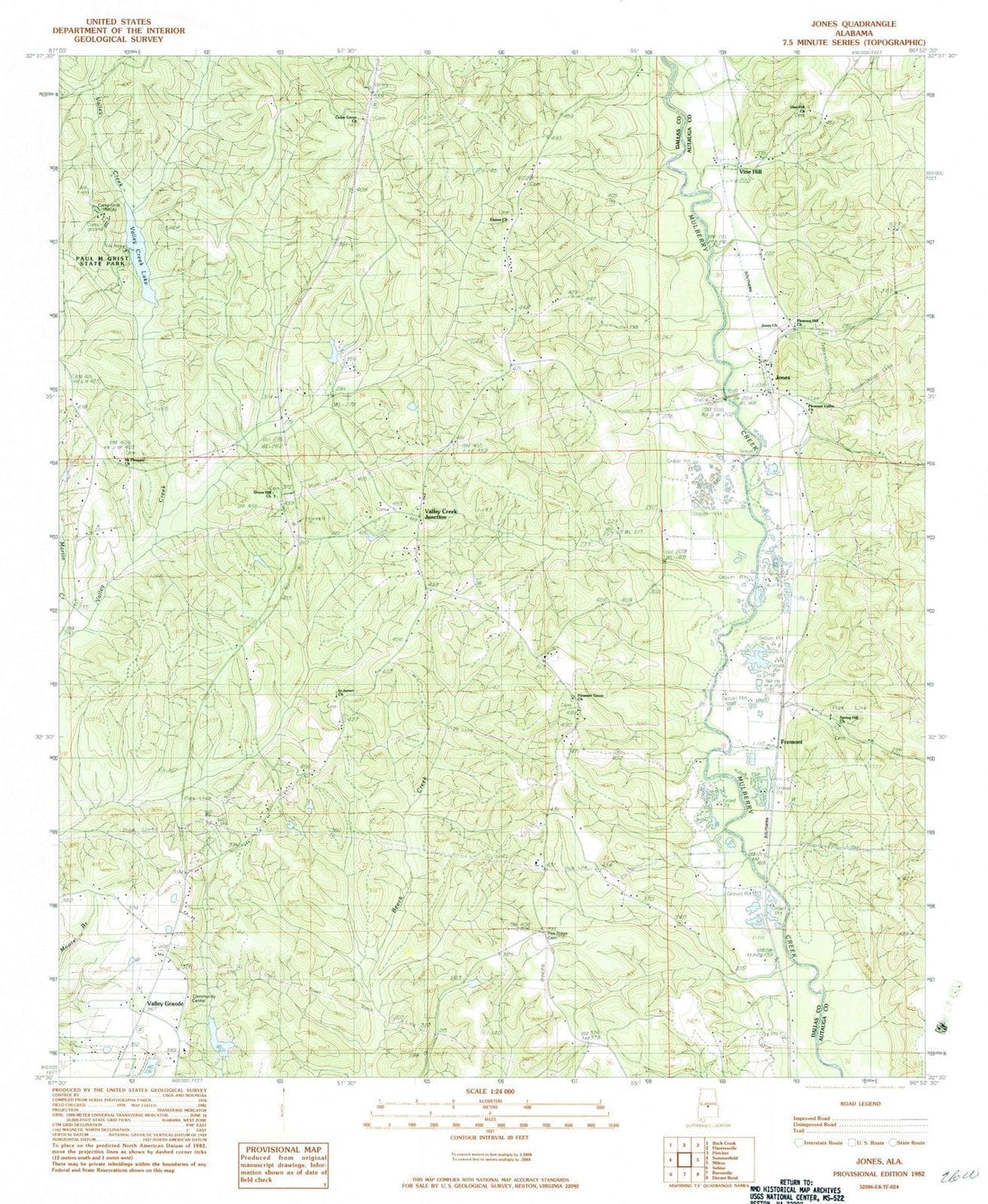1982 Jones, AL - Alabama - USGS Topographic Map