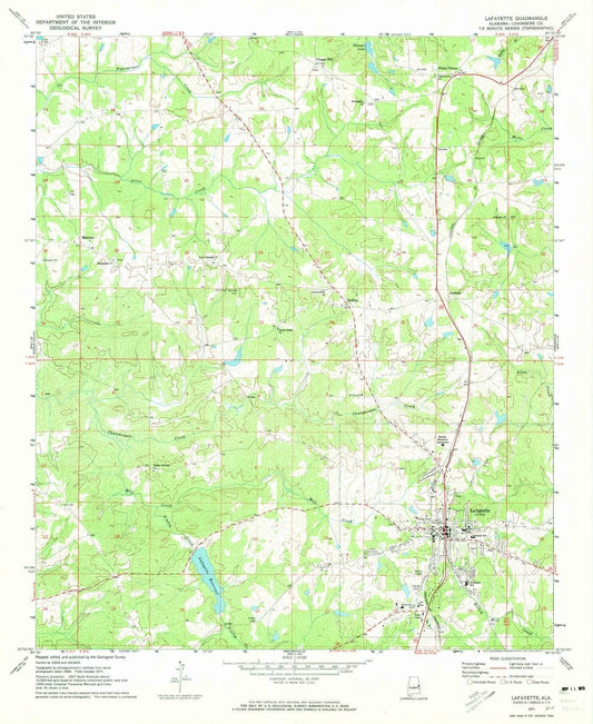 1971 Lafayette, AL - Alabama - USGS Topographic Map