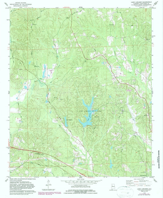 1978 Lake Lurleen, AL - Alabama - USGS Topographic Map