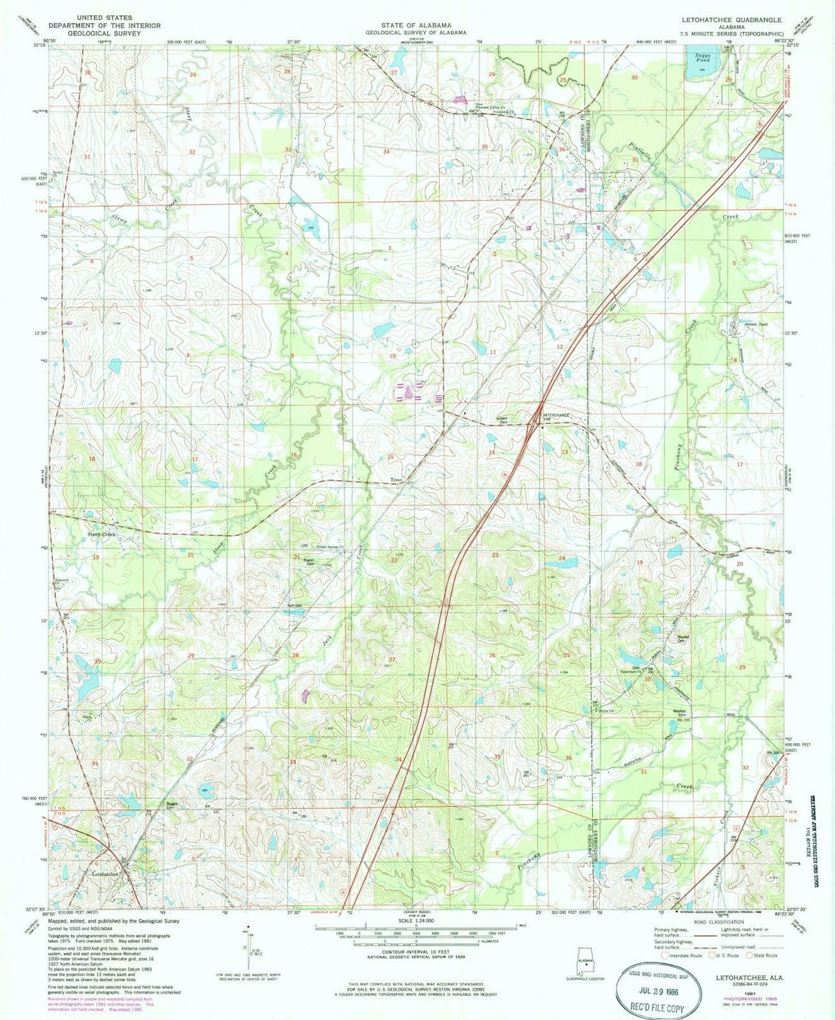 1981 Letohatchee, AL - Alabama - USGS Topographic Map
