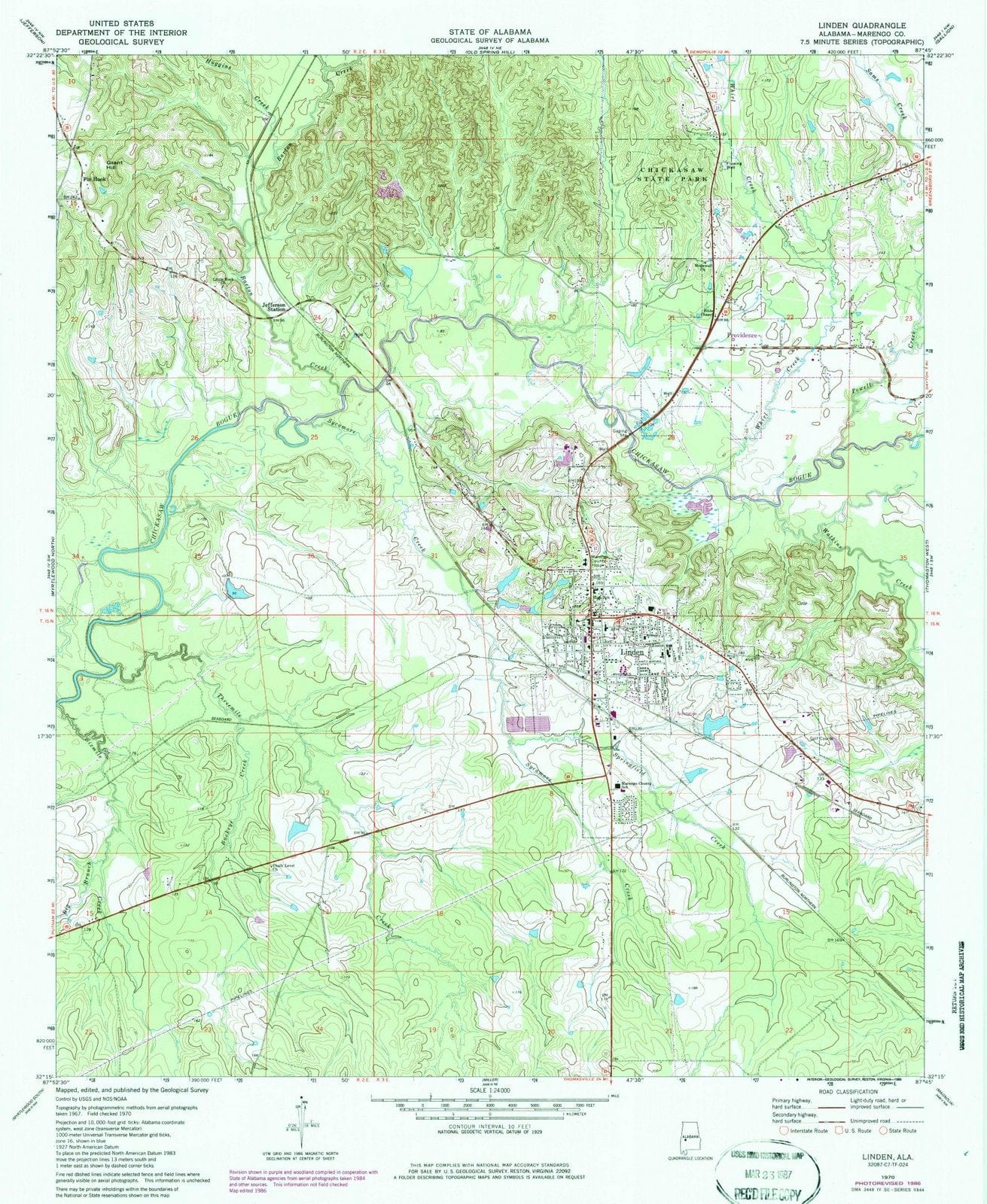 1970 Linden, AL - Alabama - USGS Topographic Map