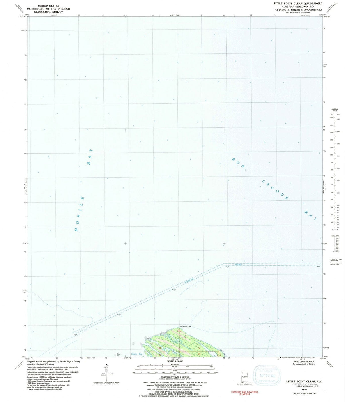1980 Little Point Clear, AL - Alabama - USGS Topographic Map