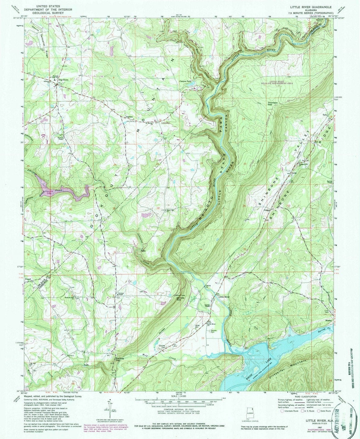 1967 Little River, AL - Alabama - USGS Topographic Map