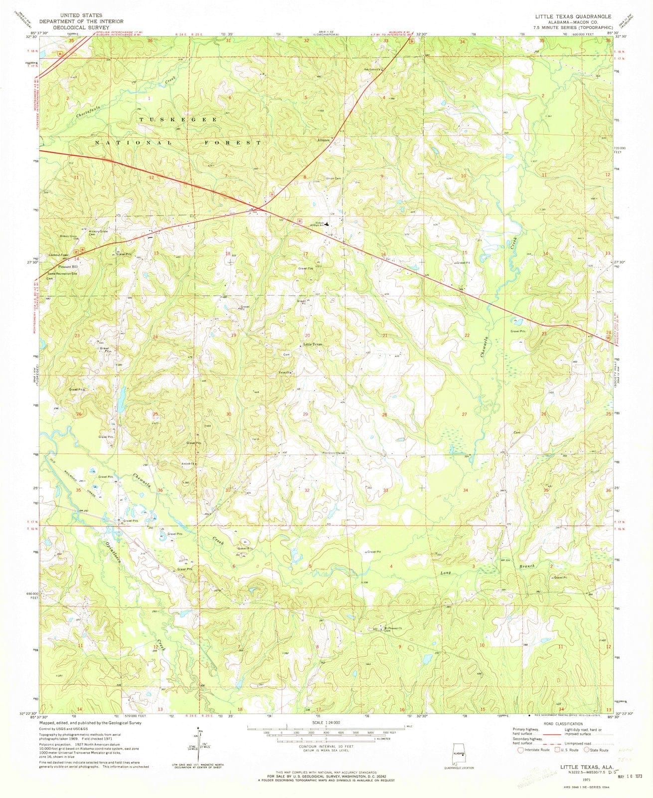 1971 Little Texas, AL - Alabama - USGS Topographic Map