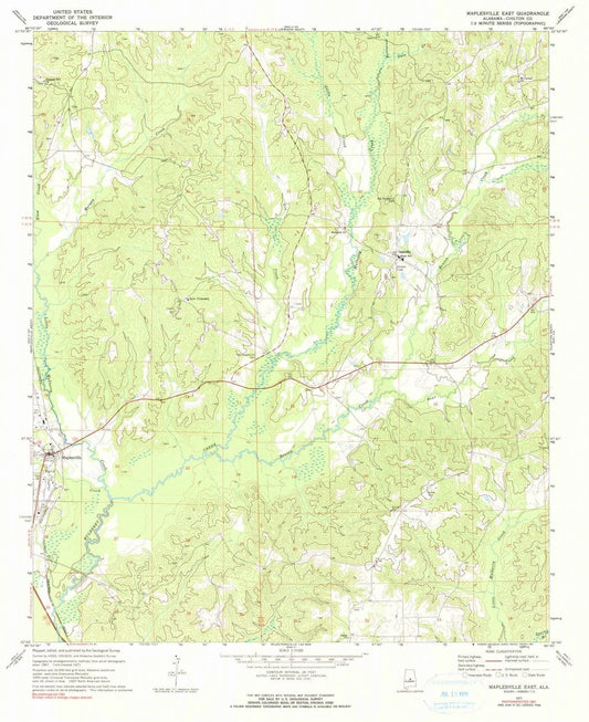 1971 Maplesville East, AL - Alabama - USGS Topographic Map