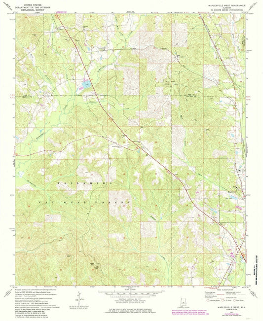 1971 Maplesville West, AL - Alabama - USGS Topographic Map