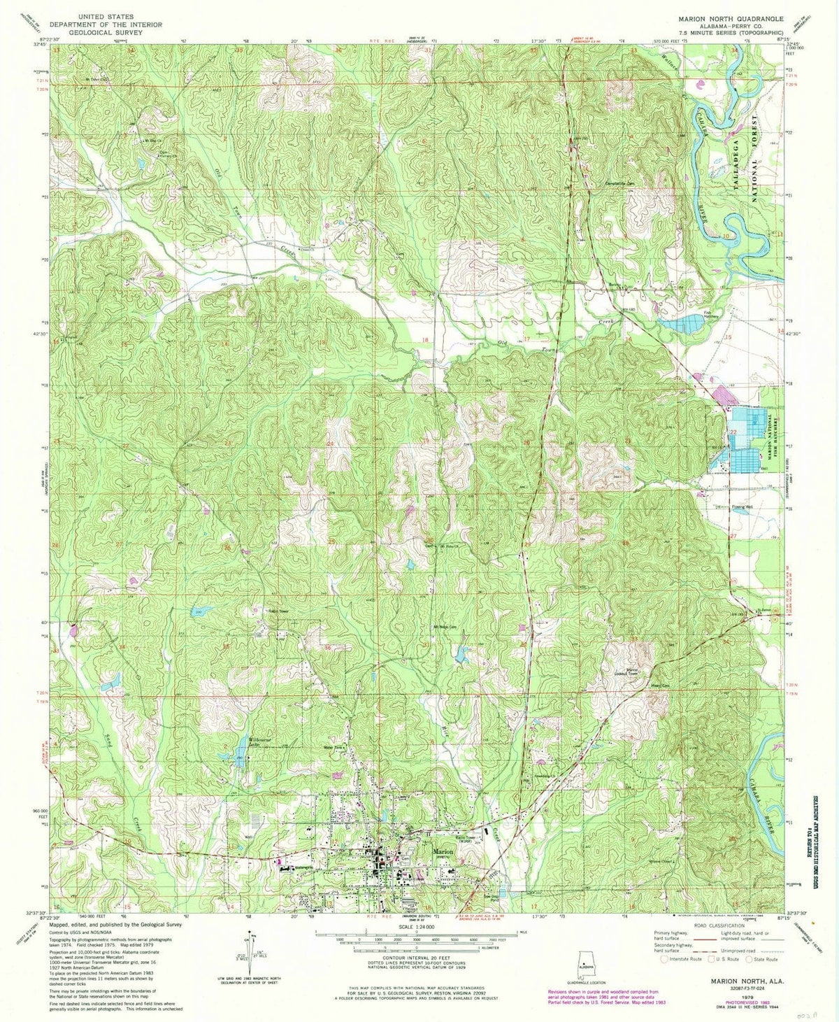 1979 Marion North, AL - Alabama - USGS Topographic Map