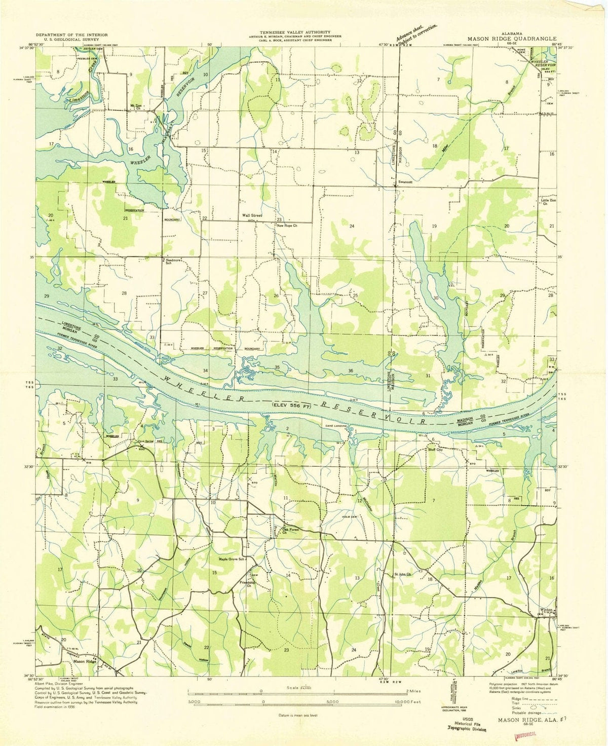 1936 Mason Ridge, AL - Alabama - USGS Topographic Map