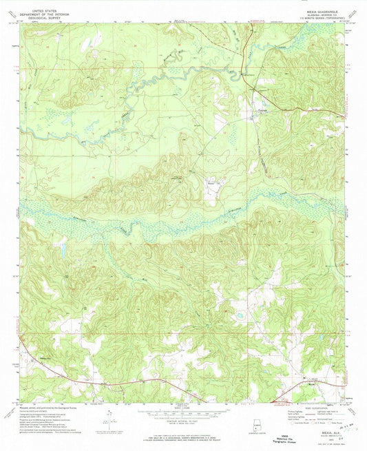 1972 Mexia, AL - Alabama - USGS Topographic Map