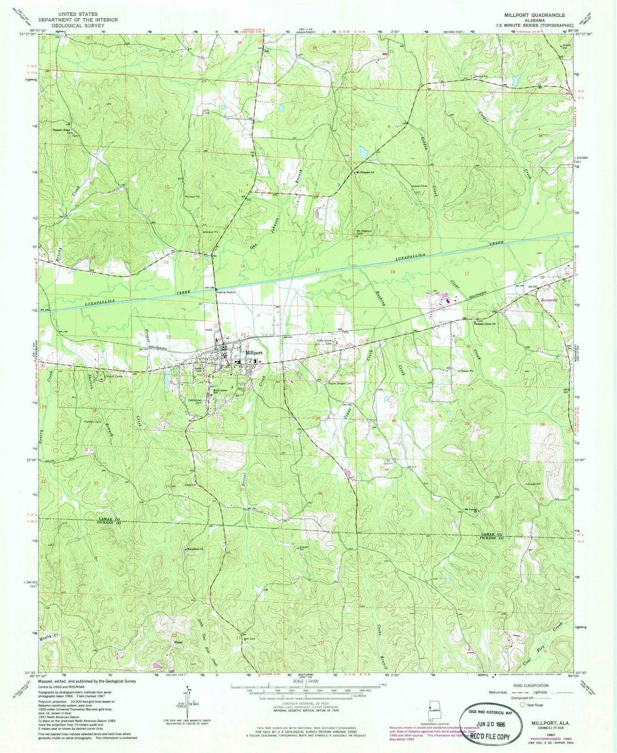 1967 Millport, AL - Alabama - USGS Topographic Map