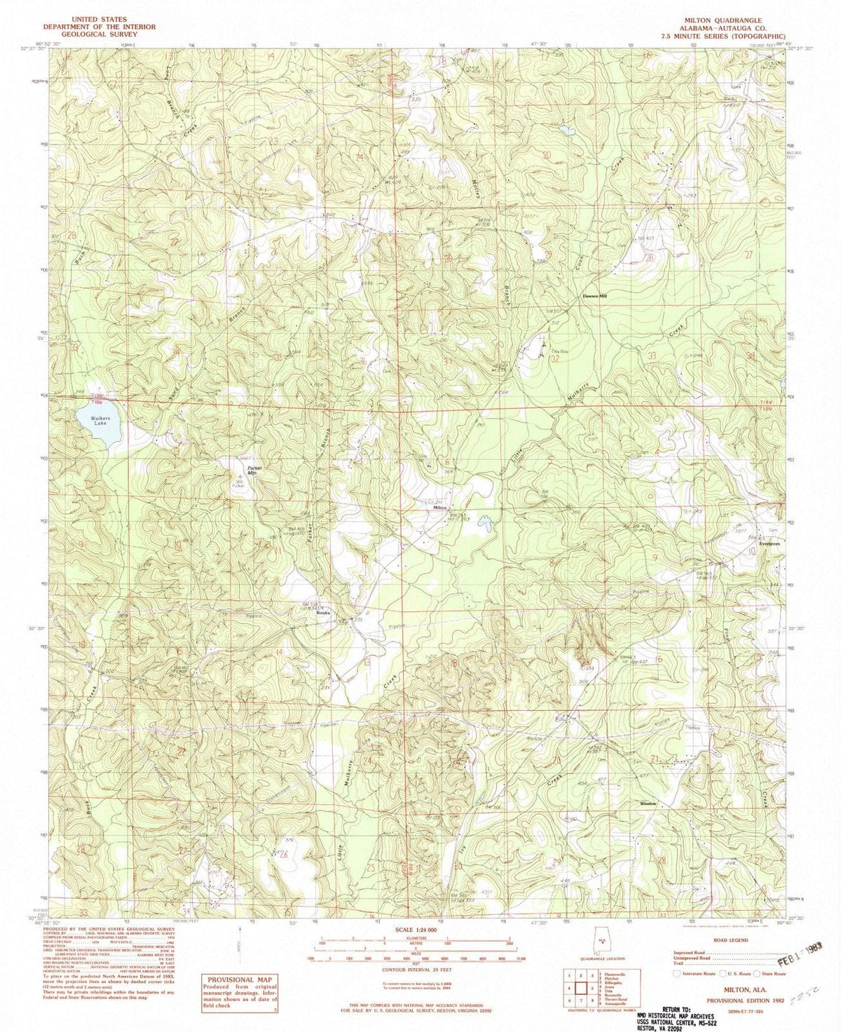 1982 Milton, AL - Alabama - USGS Topographic Map
