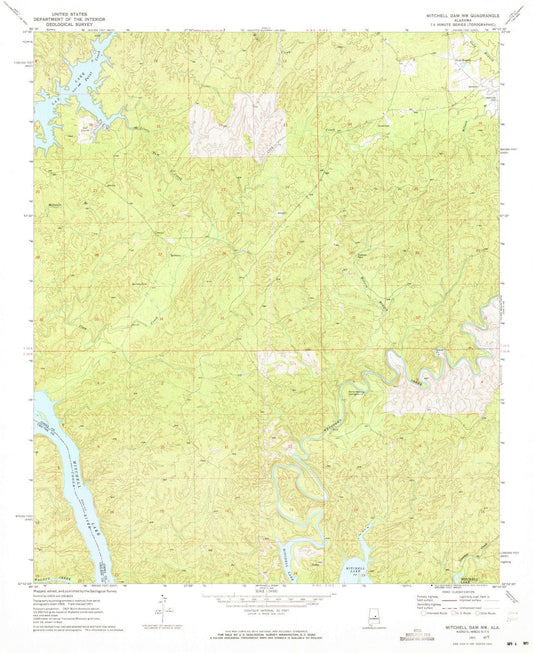 1971 Mitchellam, AL - Alabama - USGS Topographic Map