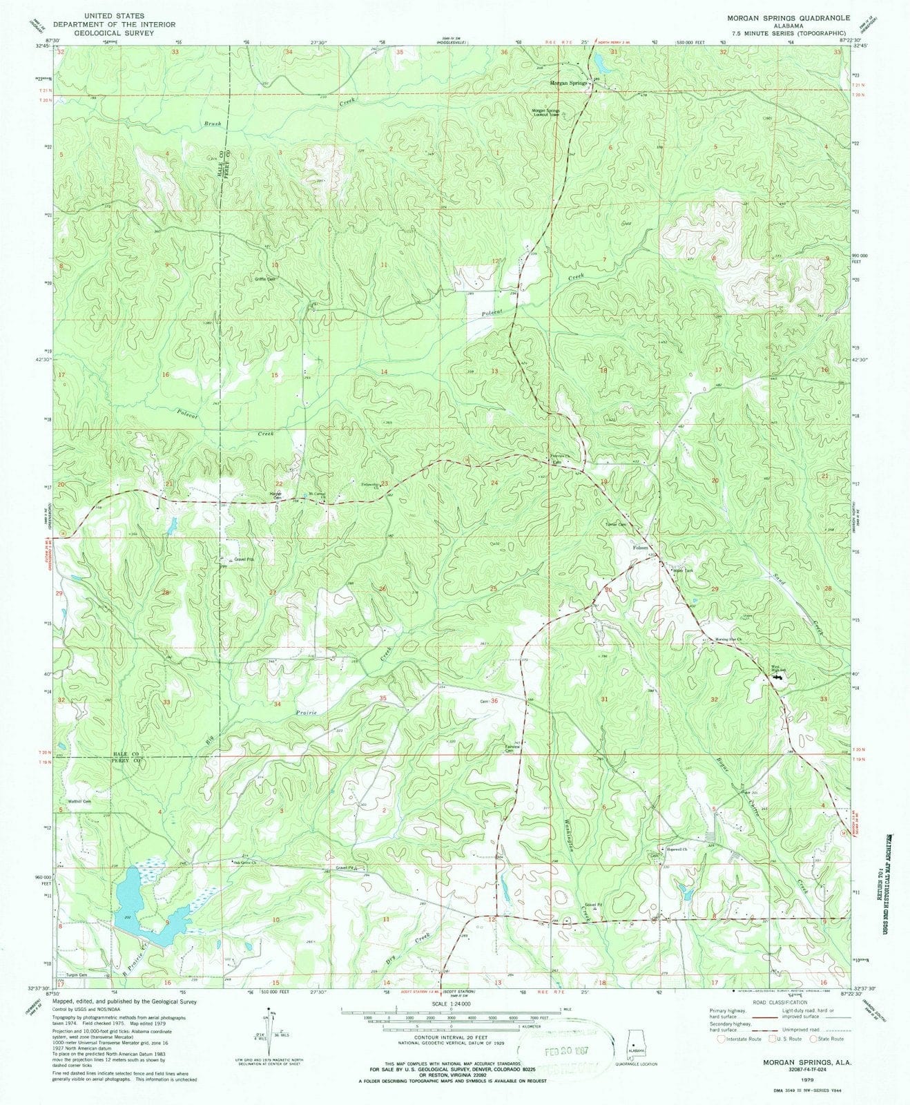 1979 Morgan Springs, AL - Alabama - USGS Topographic Map