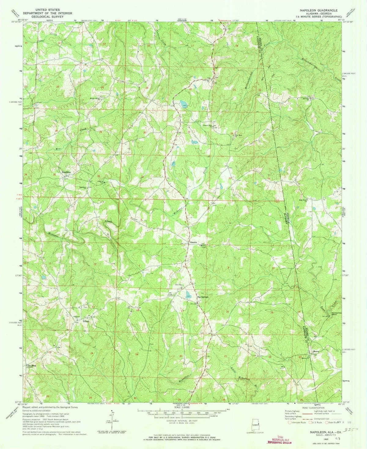 1969 Napoleon, AL - Alabama - USGS Topographic Map