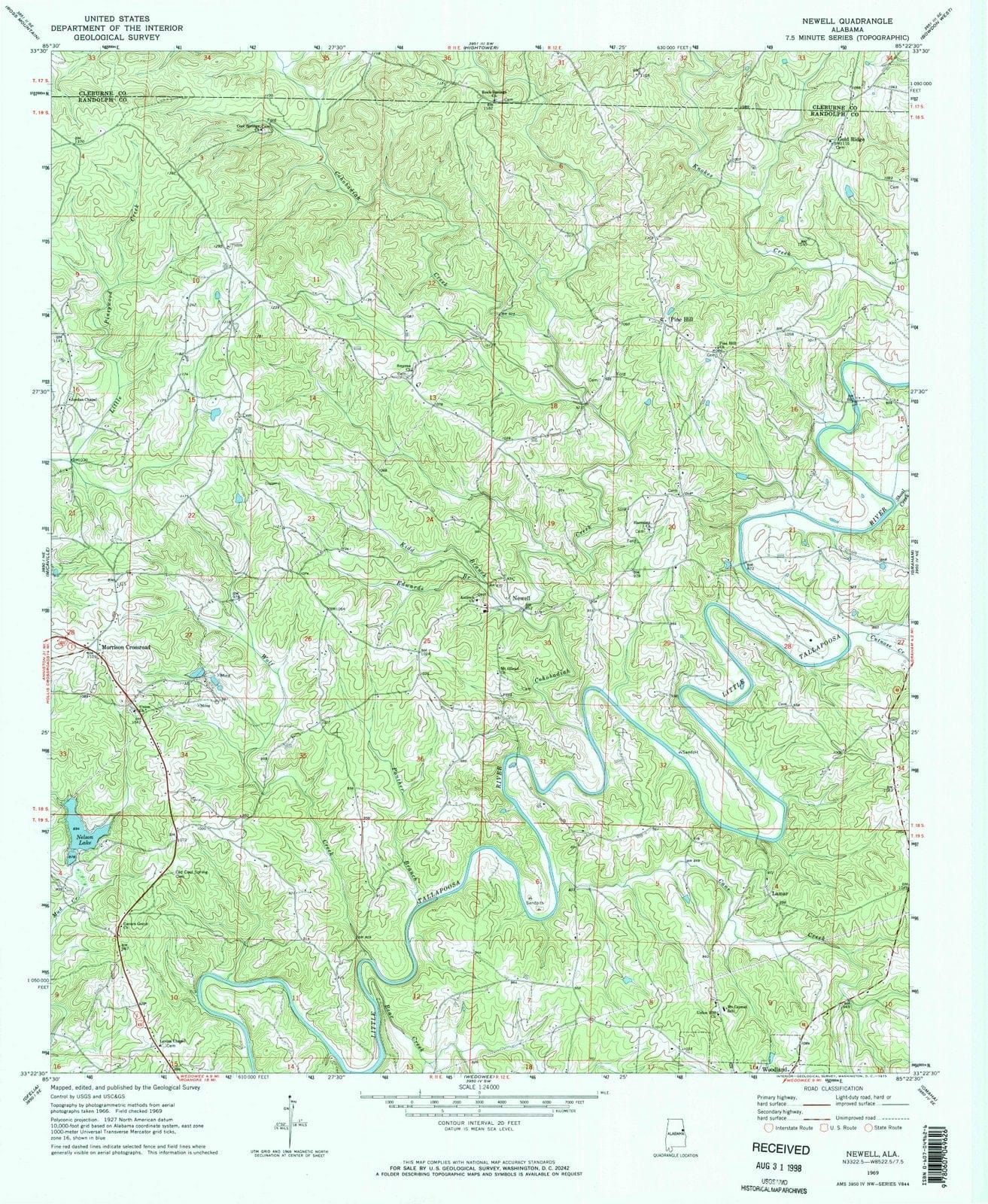 1969 Newell, AL - Alabama - USGS Topographic Map