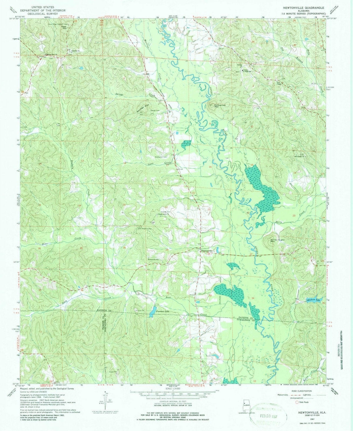 1967 Newtonville, AL - Alabama - USGS Topographic Map