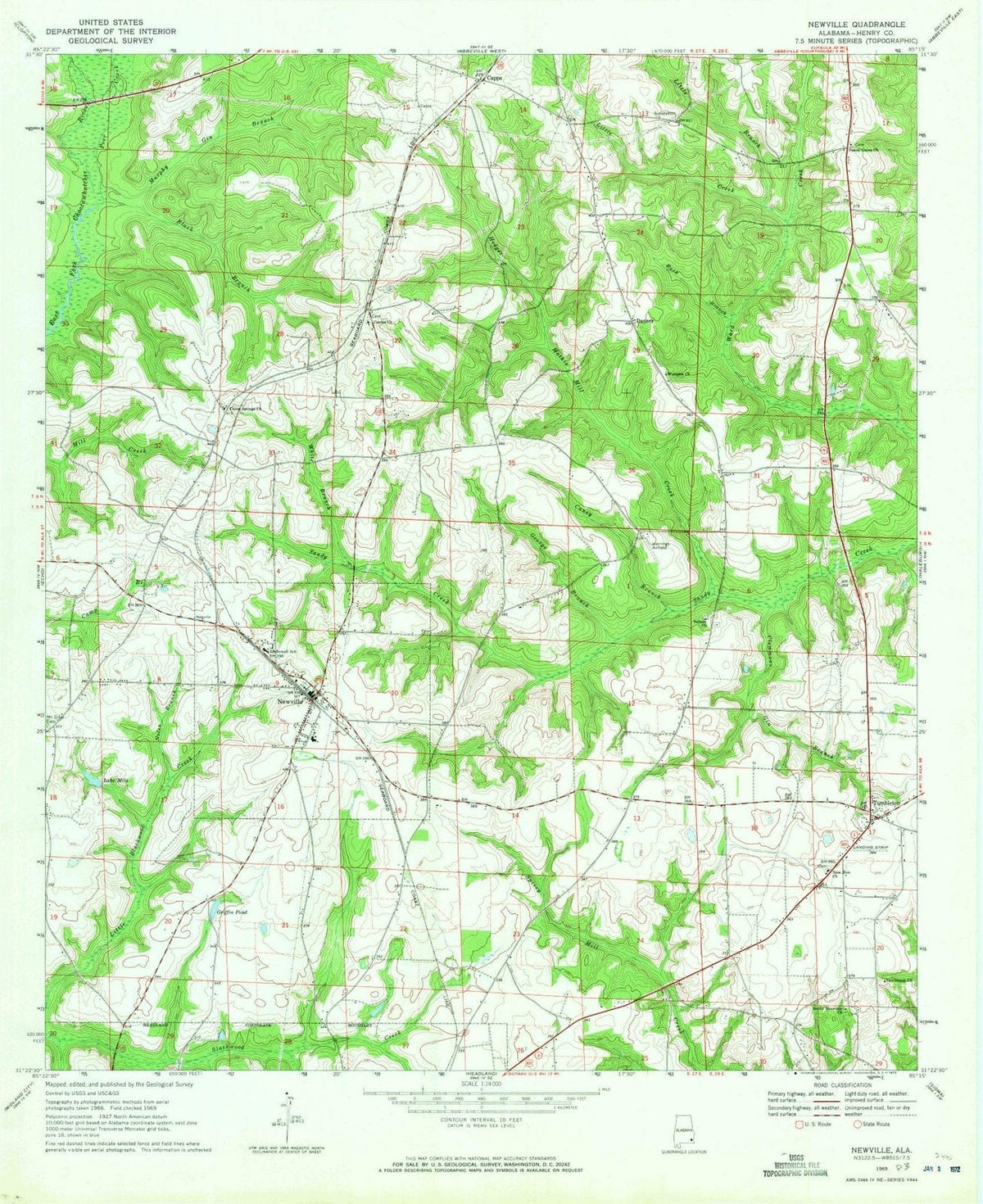 1969 Newville, AL - Alabama - USGS Topographic Map