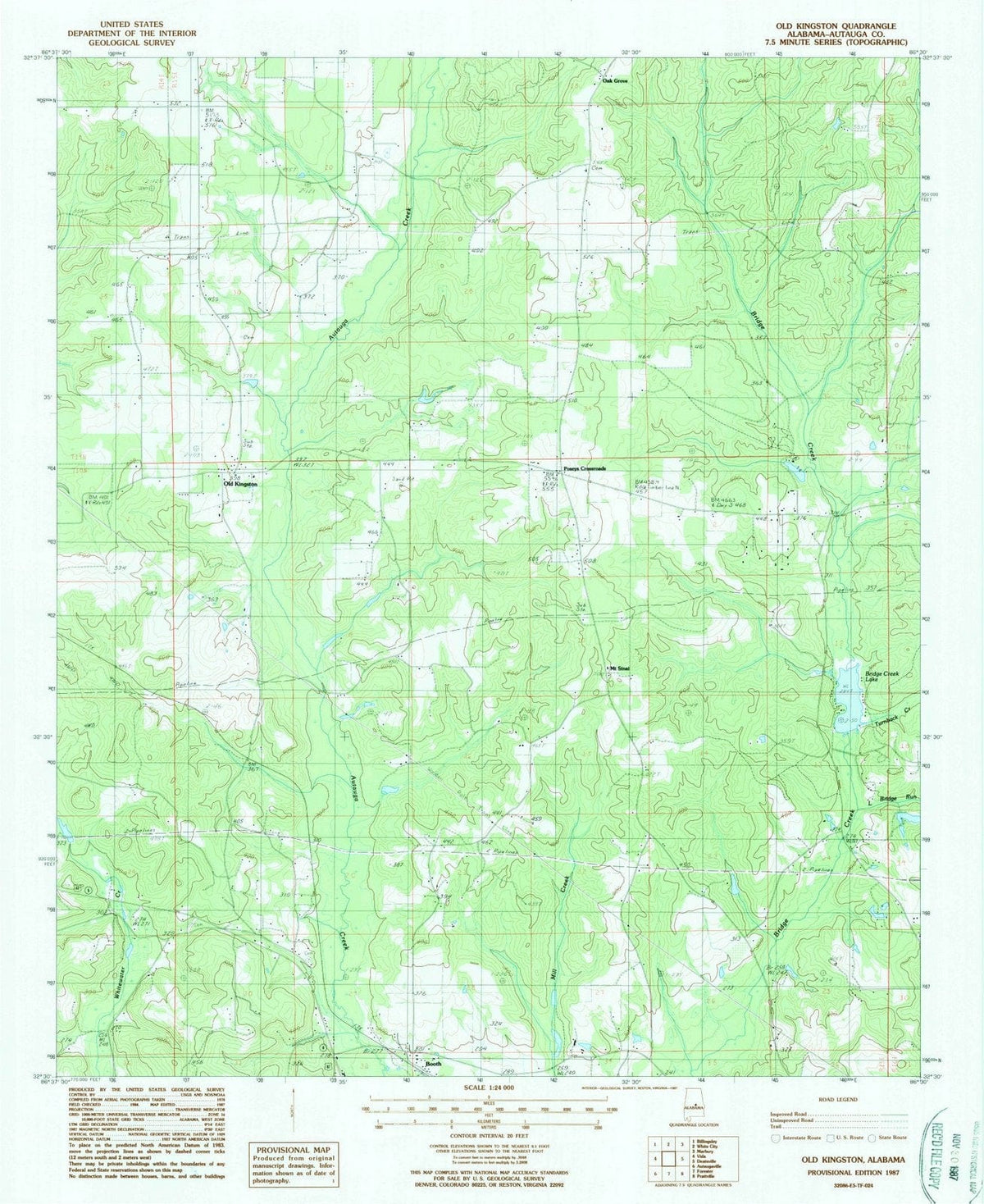 1987 Old Kingston, AL - Alabama - USGS Topographic Map