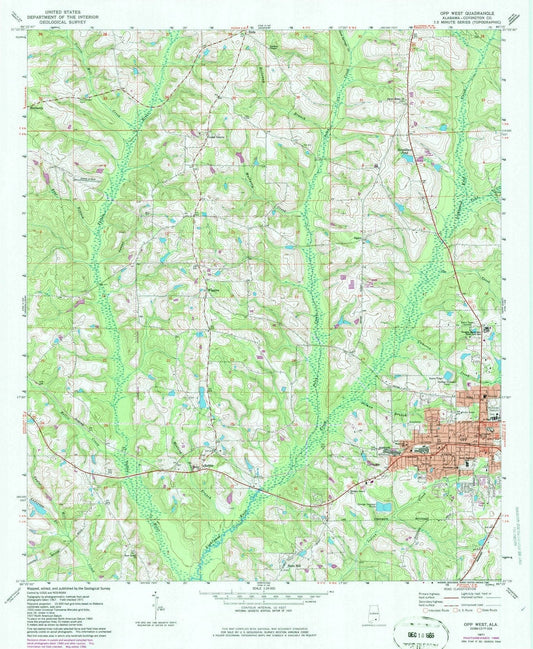 1971 OPP West, AL - Alabama - USGS Topographic Map