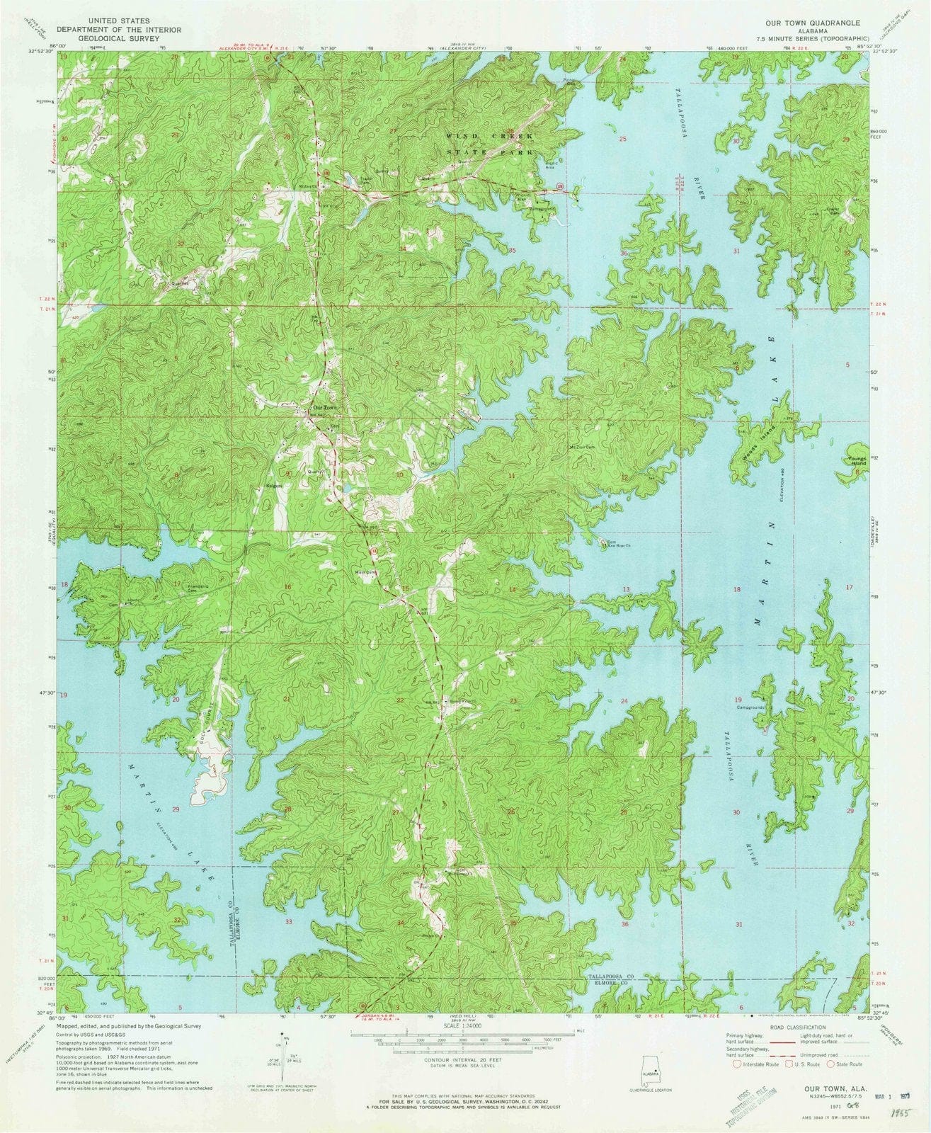 1971 Our Town, AL - Alabama - USGS Topographic Map