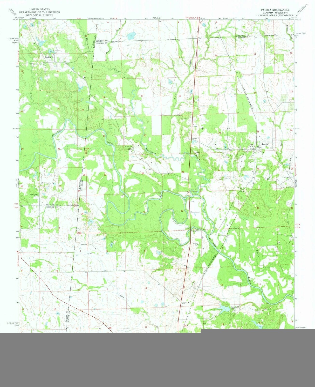 1973 Panola, AL - Alabama - USGS Topographic Map