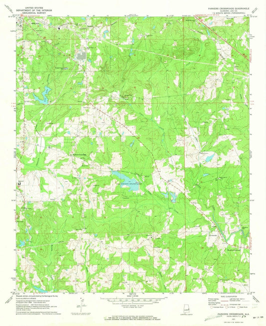 1971 Parkers Crossroads, AL - Alabama - USGS Topographic Map