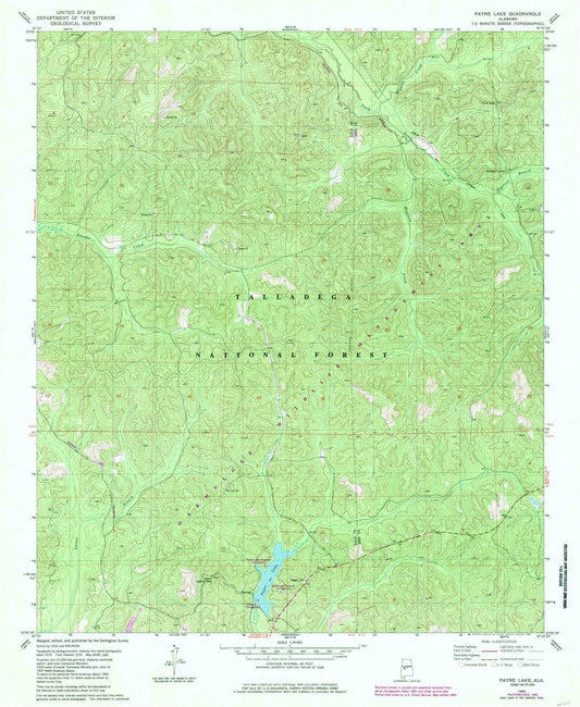 1980 Payne Lake, AL - Alabama - USGS Topographic Map