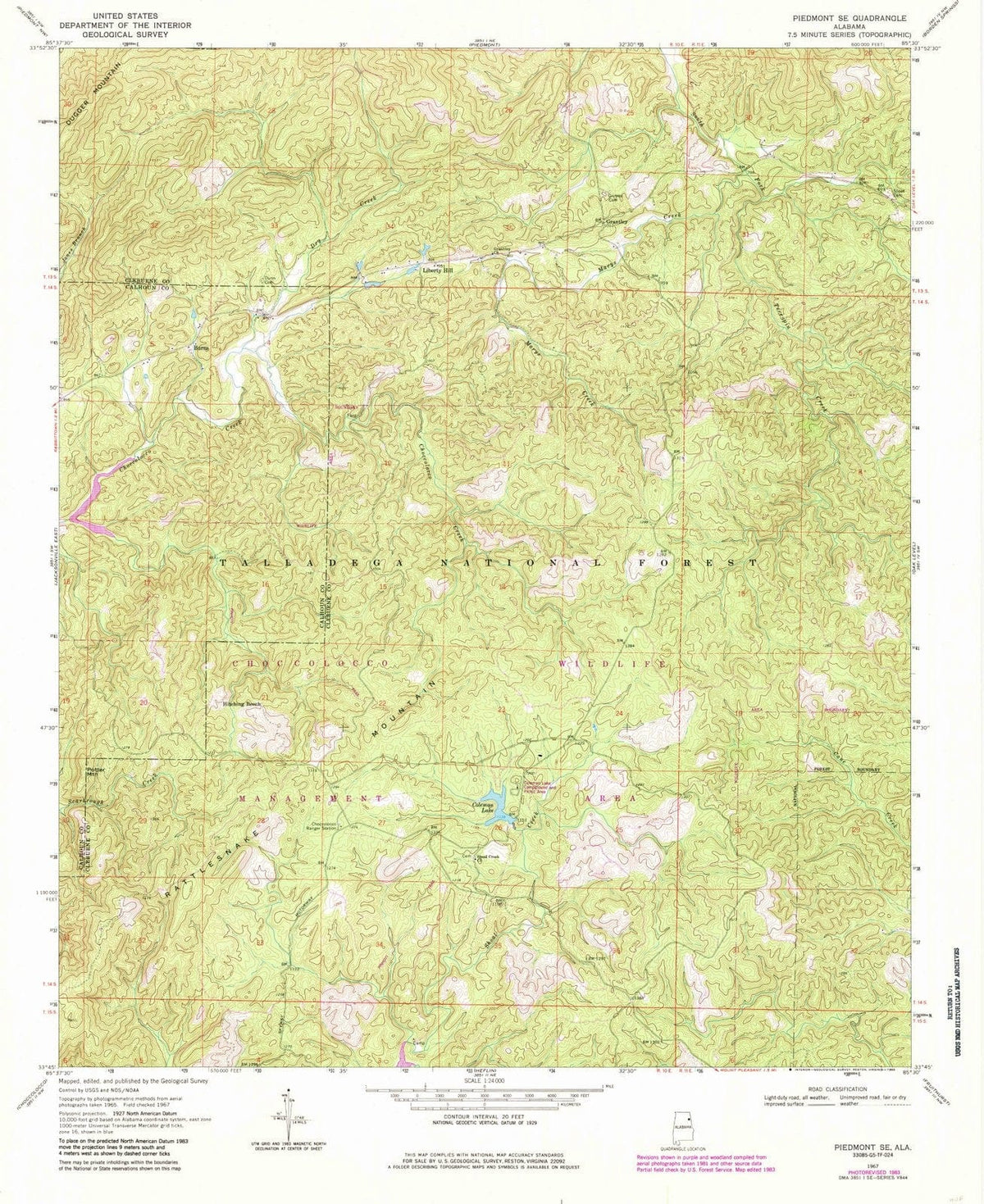 1967 Piedmont, AL - Alabama - USGS Topographic Map v2