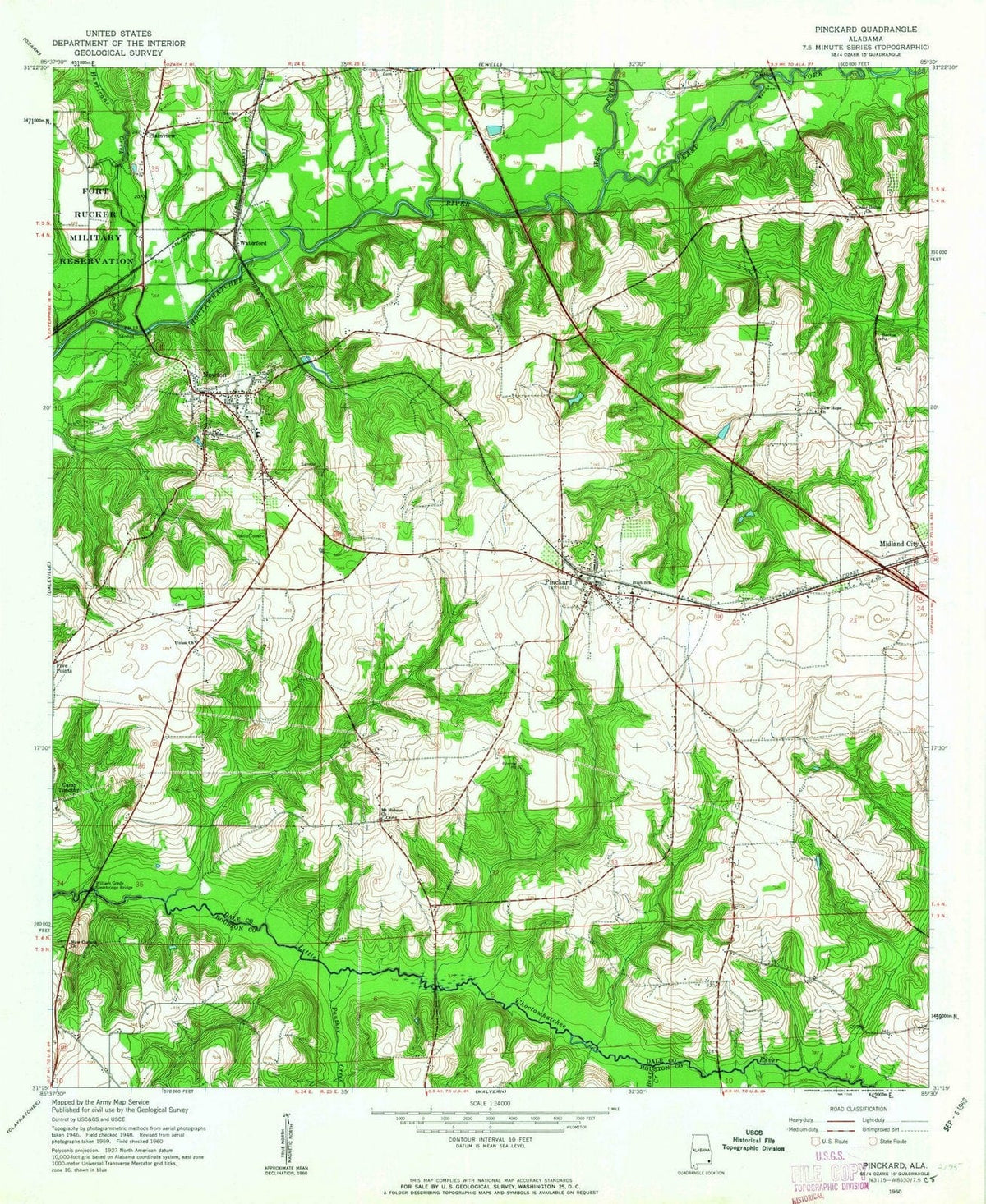 1960 Pinckard, AL - Alabama - USGS Topographic Map