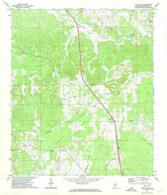 1971 Pine Level, AL - Alabama - USGS Topographic Map