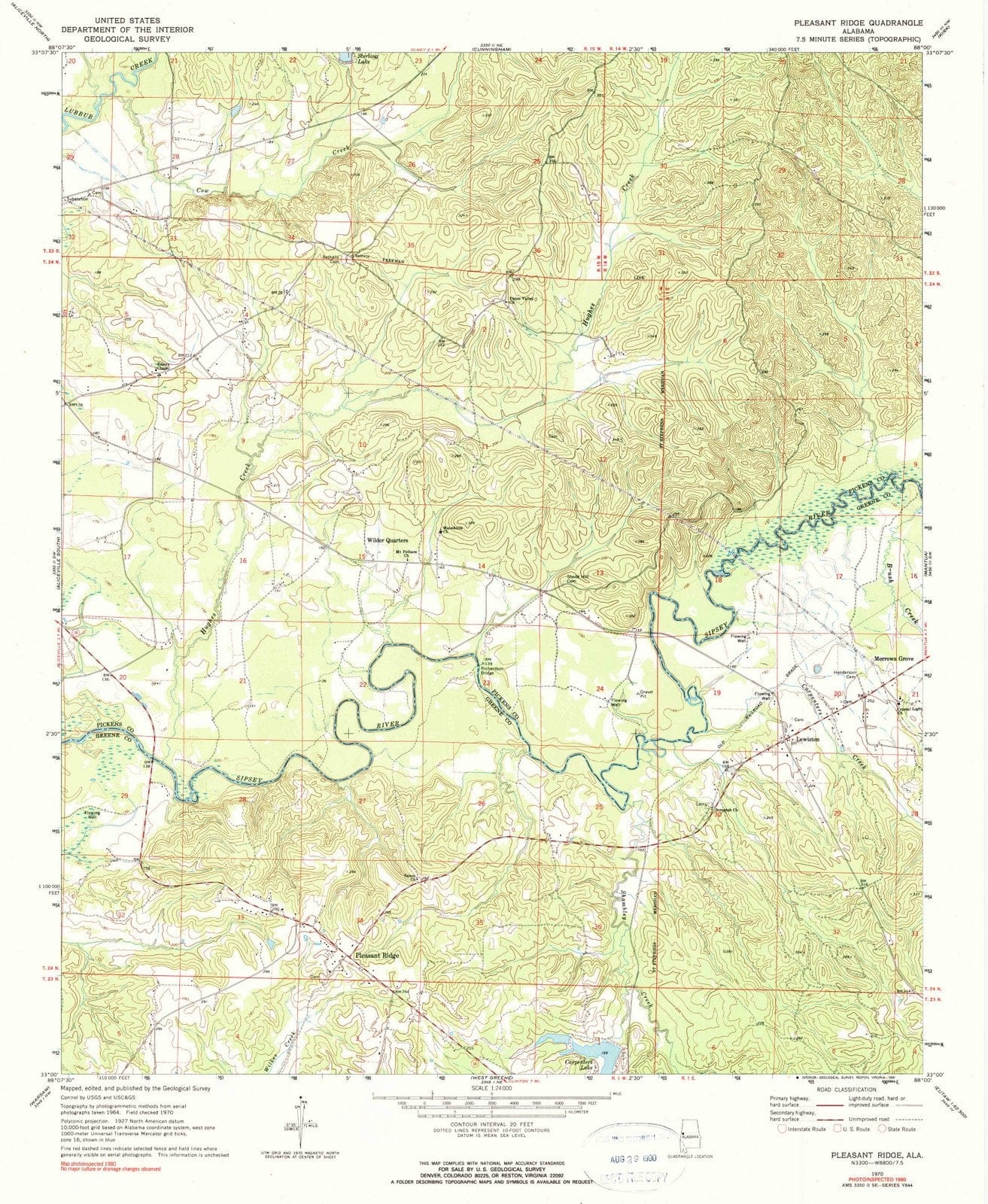 1970 Pleasant Ridge, AL - Alabama - USGS Topographic Map