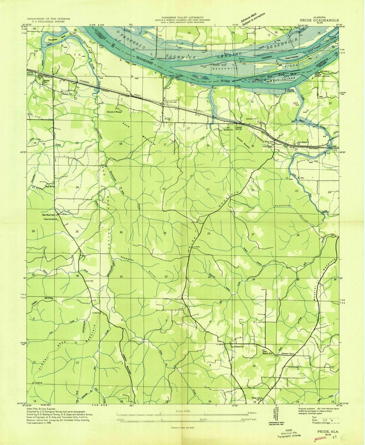 1936 Pride, AL - Alabama - USGS Topographic Map
