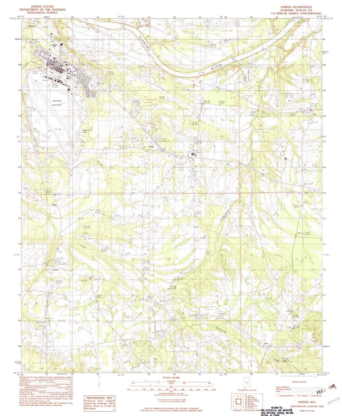 1982 Sardis, AL - Alabama - USGS Topographic Map