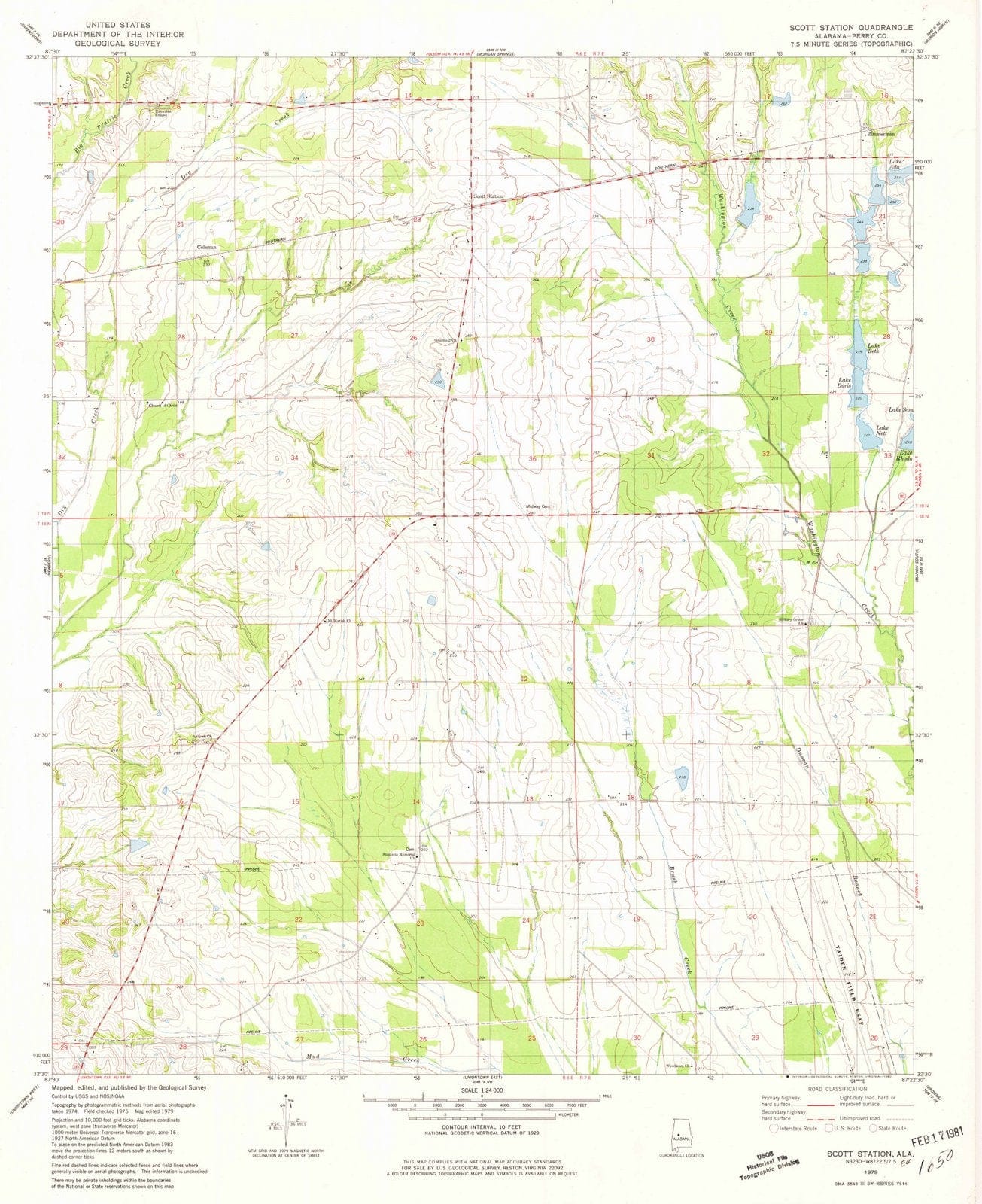 1979 Scott Station, AL - Alabama - USGS Topographic Map