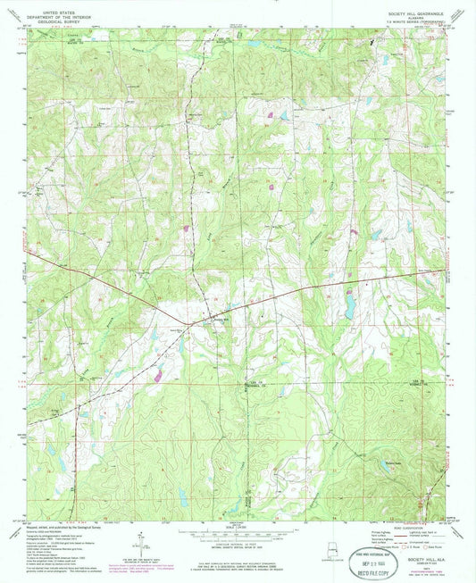 1971 Society Hill, AL - Alabama - USGS Topographic Map