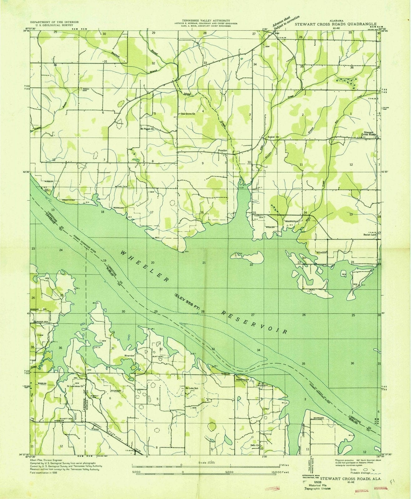 1936 Stewart Cross Roads, AL - Alabama - USGS Topographic Map