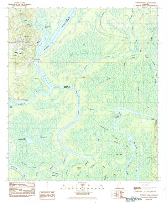 1983 Stiggings Lake, AL - Alabama - USGS Topographic Map
