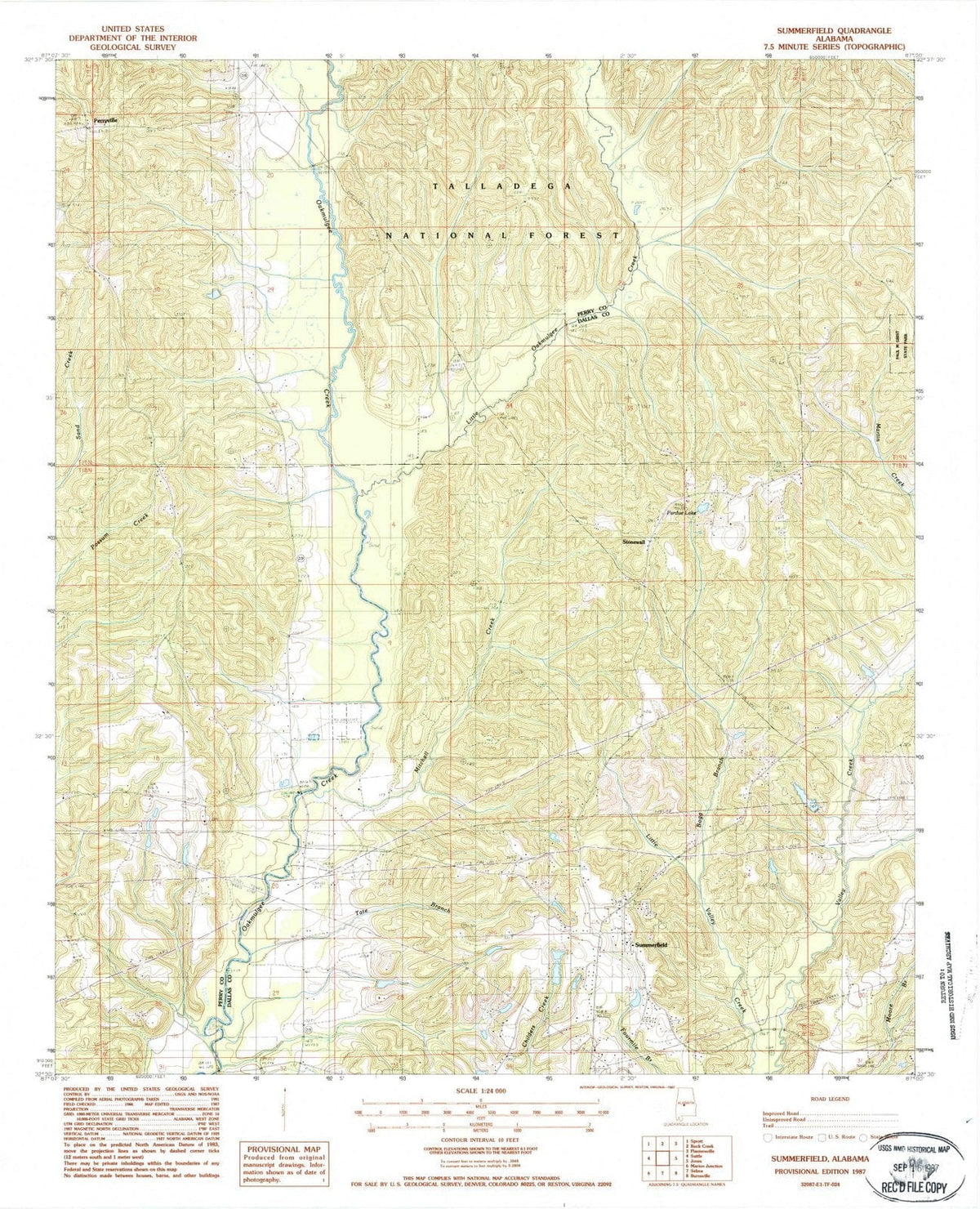 1987 Summerfield, AL - Alabama - USGS Topographic Map