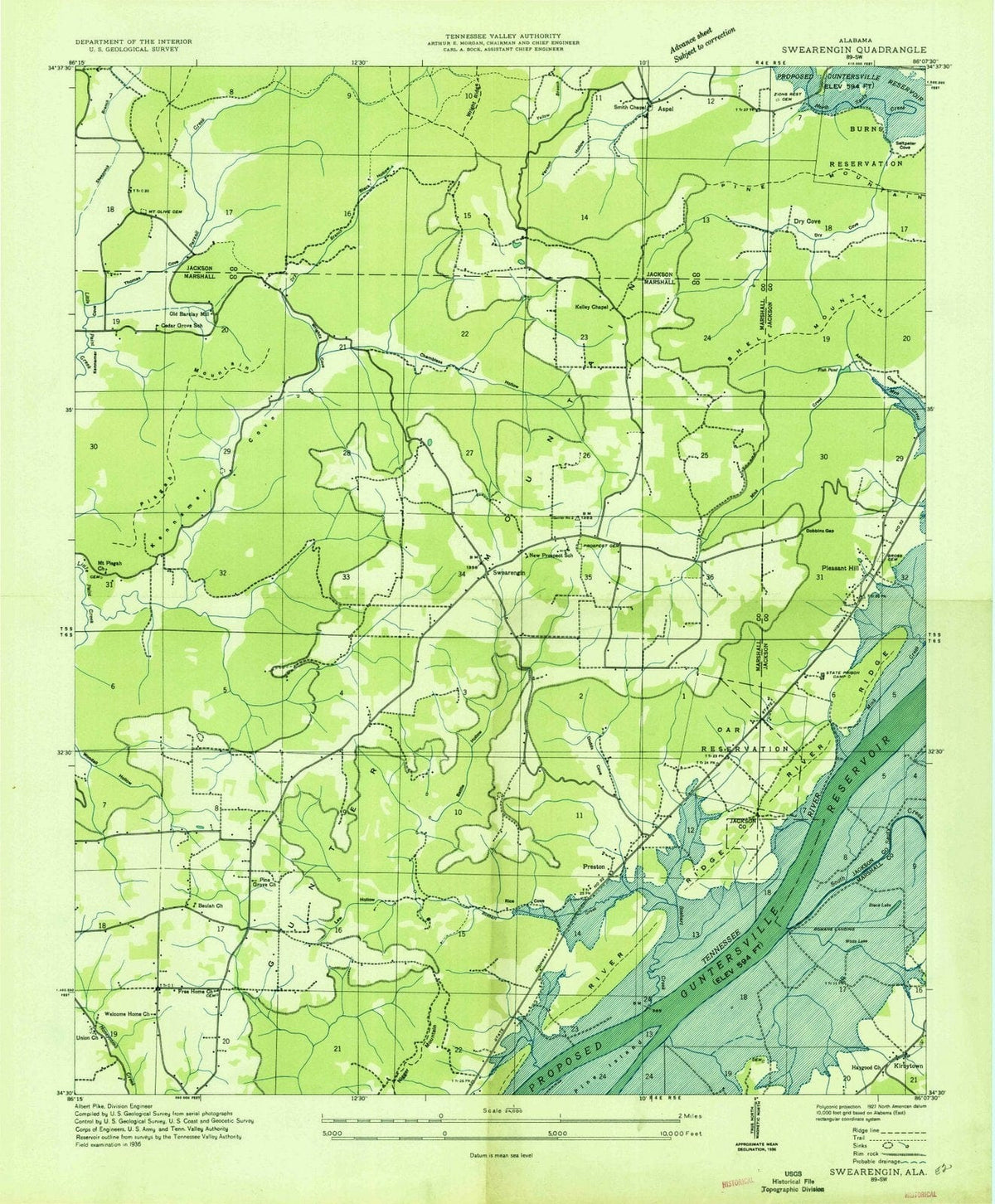 1936 Swearengin, AL - Alabama - USGS Topographic Map