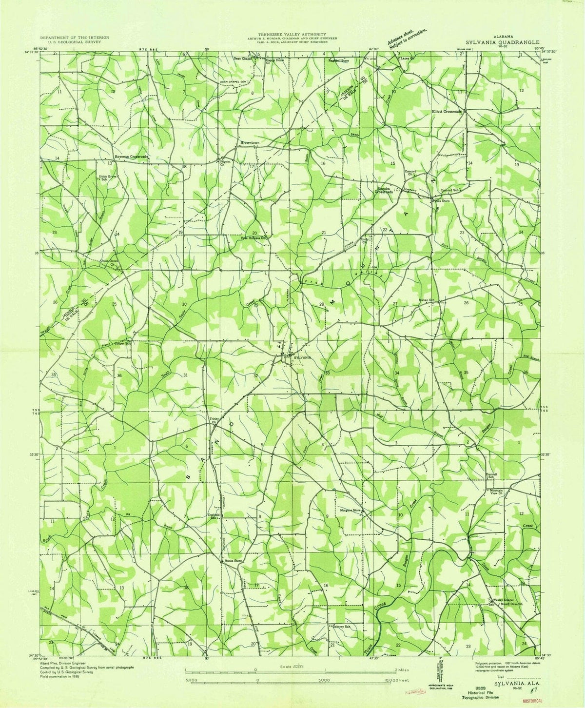 1936 Sylvania, AL - Alabama - USGS Topographic Map