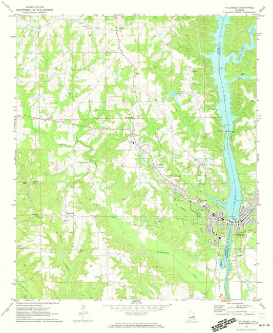1971 Tallassee, AL - Alabama - USGS Topographic Map