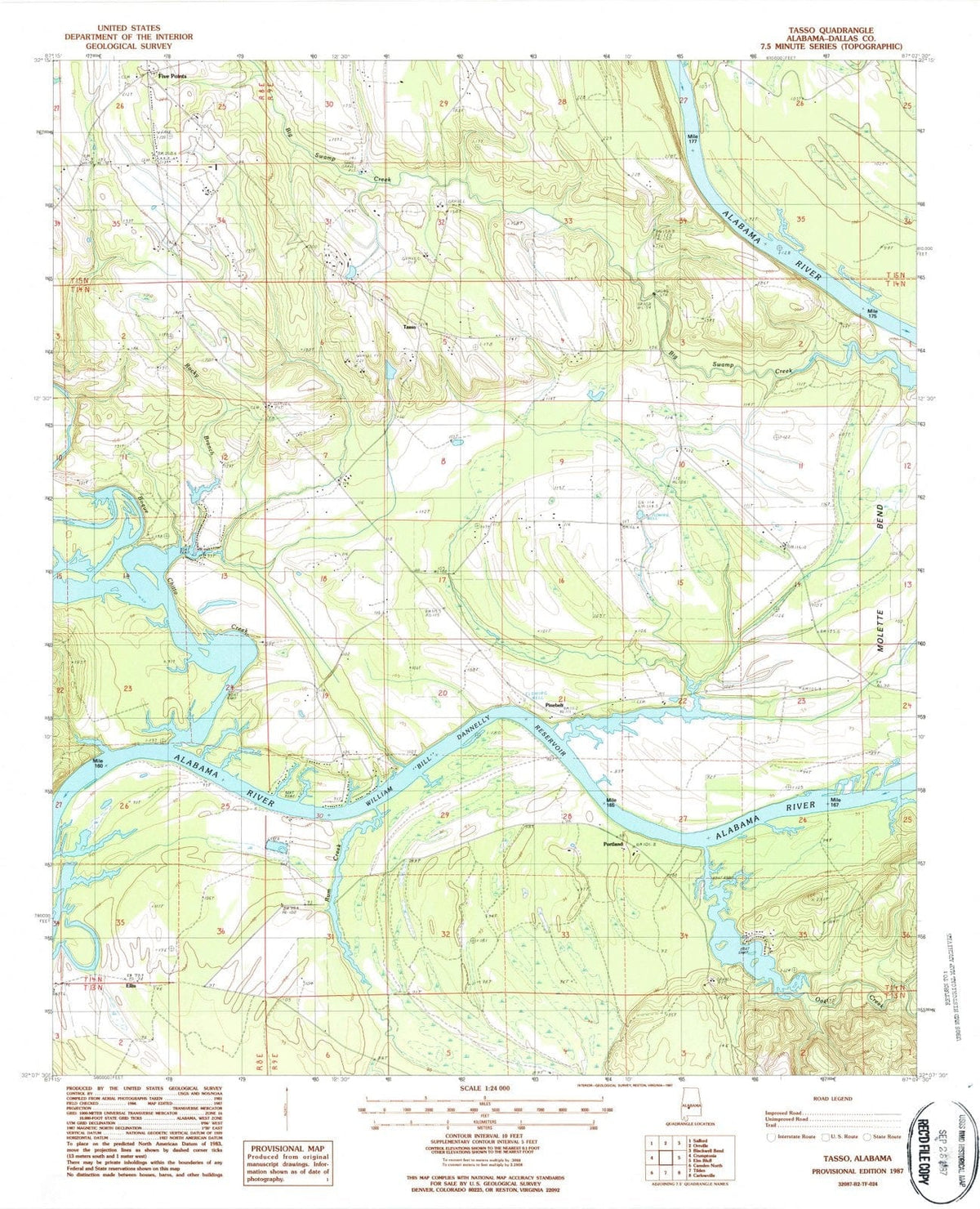 1987 Tasso, AL - Alabama - USGS Topographic Map
