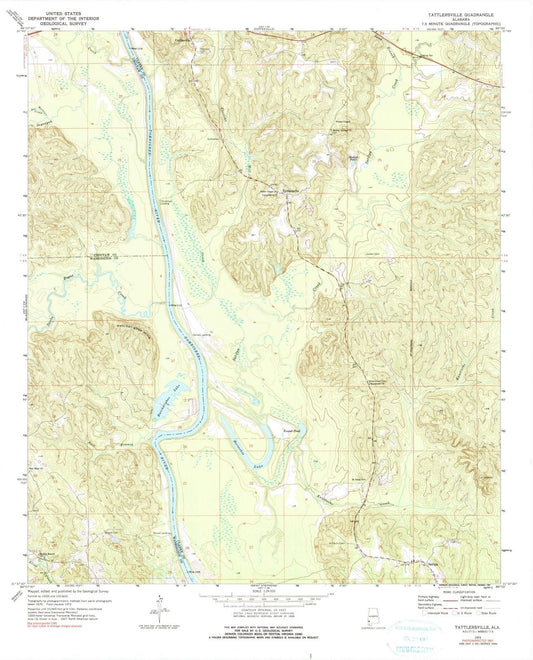 1972 Tattlersville, AL - Alabama - USGS Topographic Map