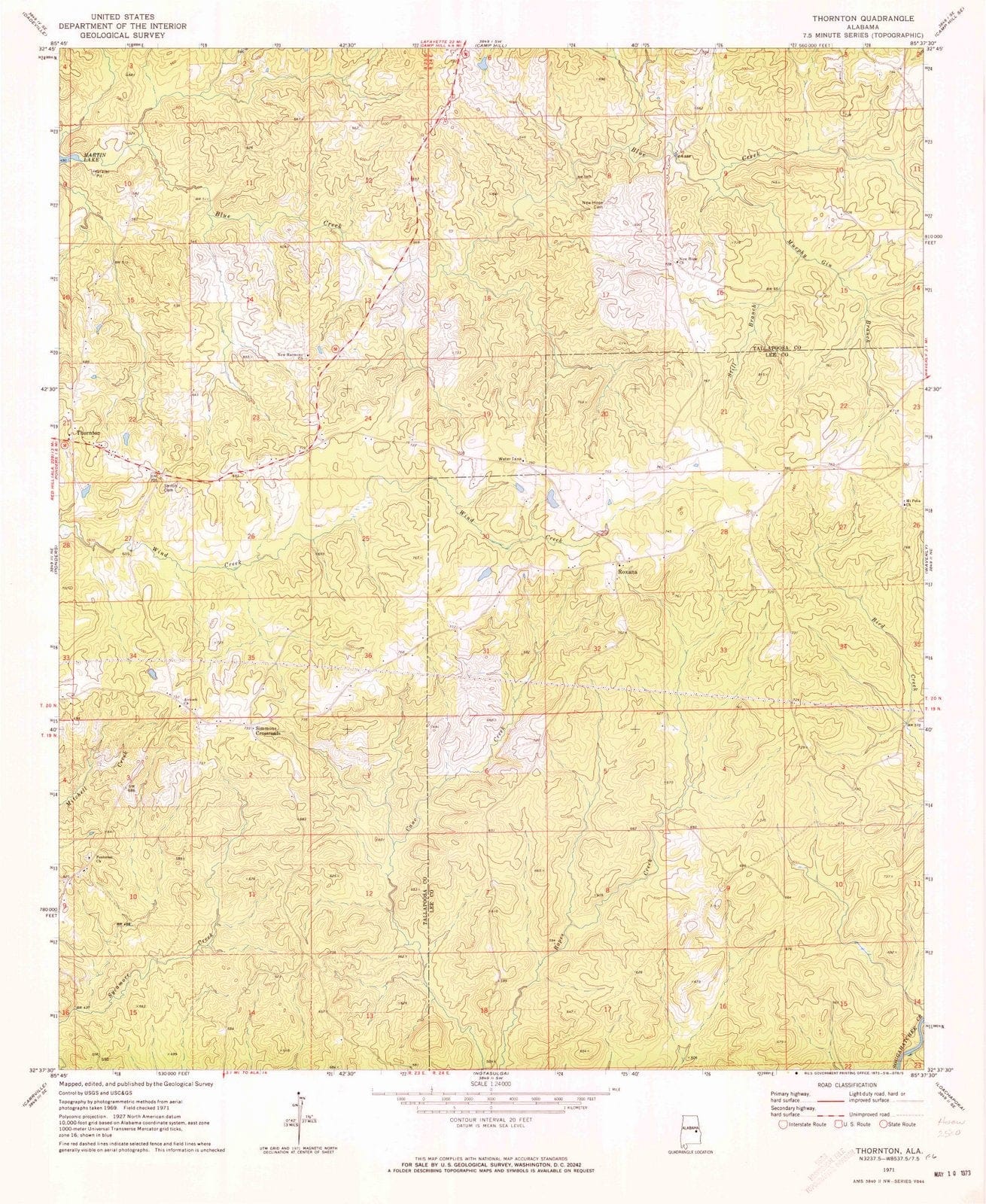 1971 Thornton, AL - Alabama - USGS Topographic Map