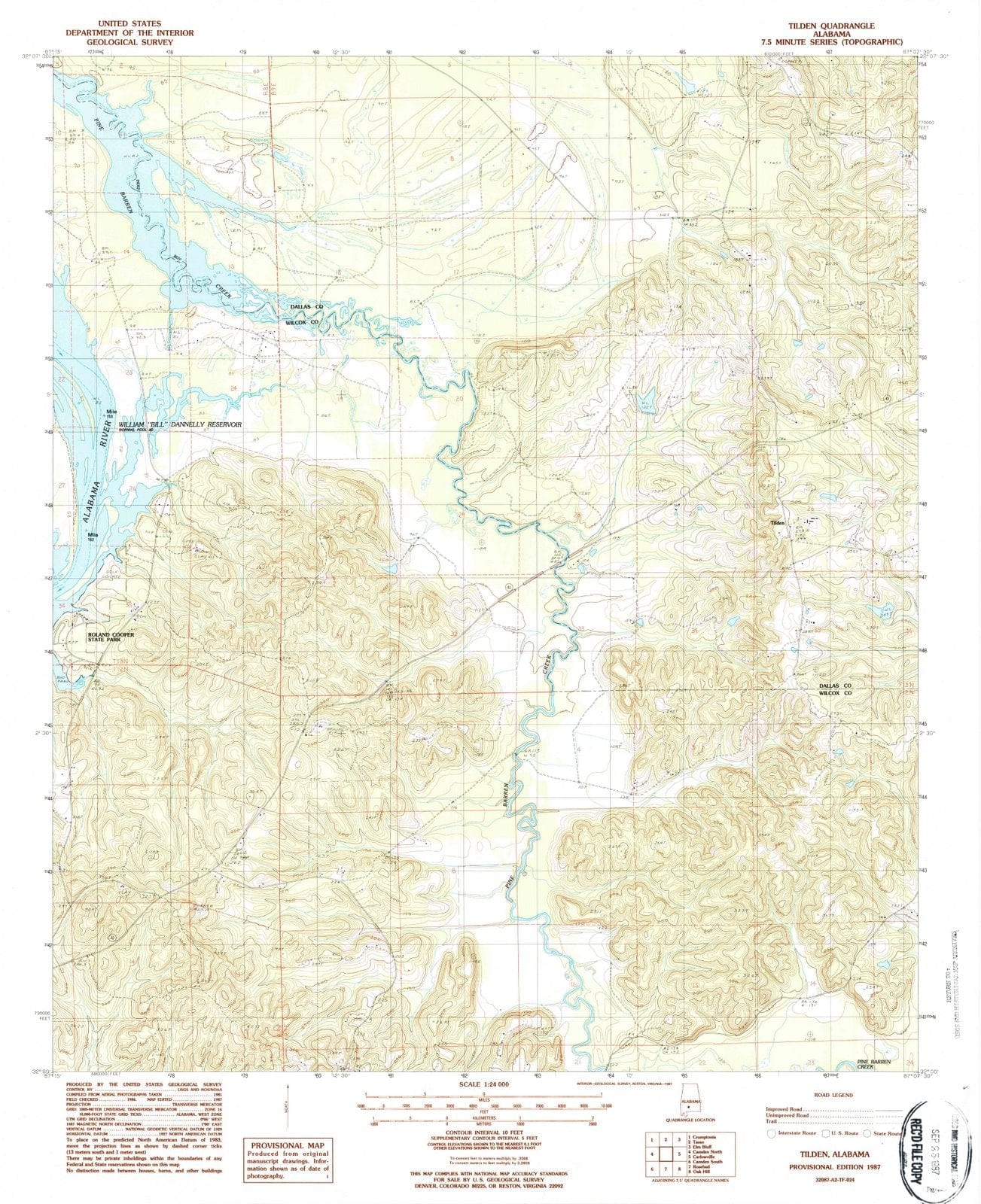 1987 Tilden, AL - Alabama - USGS Topographic Map